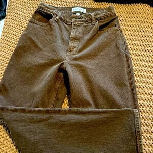 Brown Abercrombie & Fitch 90s straight ultra high rise